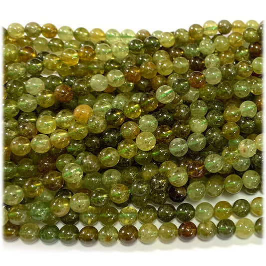 Natural Tsavorite Green Garnet Round Bead Strand