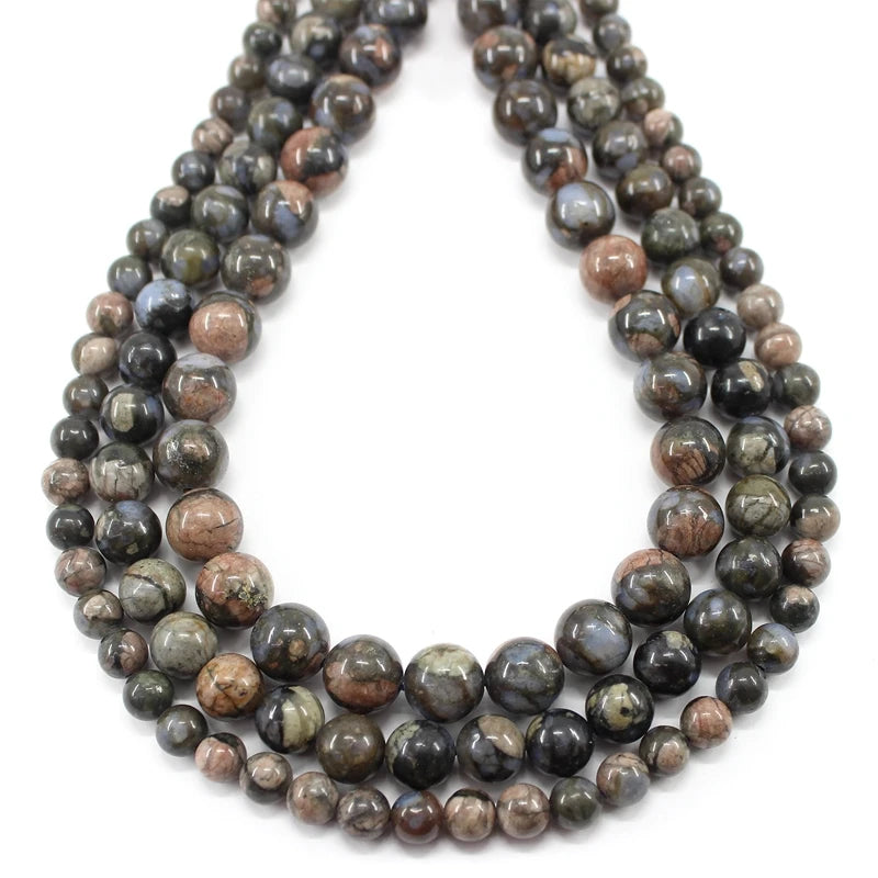 Natural Blue Llanite Que Sera Bead Strand (4/6/8/10mm)