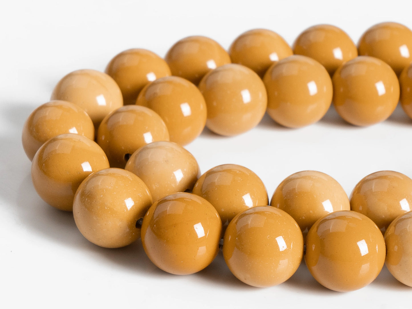 HQ Natural Yellow Mookaite Bead Strand