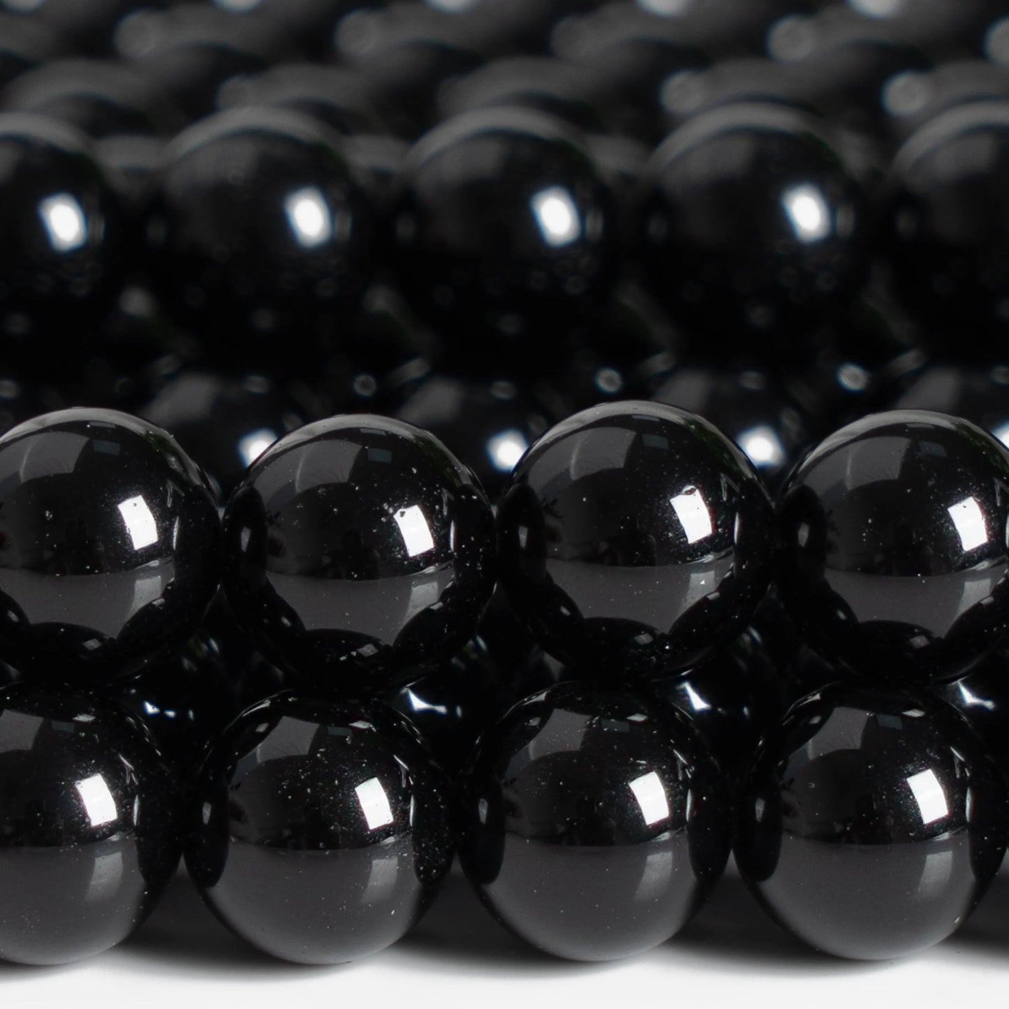 HQ Black Obsidian Bead Strand