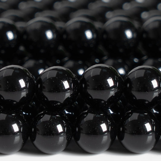 HQ Black Obsidian Bead Strand