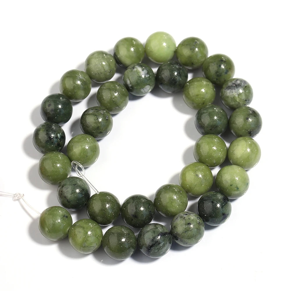 HQ Natural Deep Green Southern Jade Bead Strand (4/6/8/10/12mm)