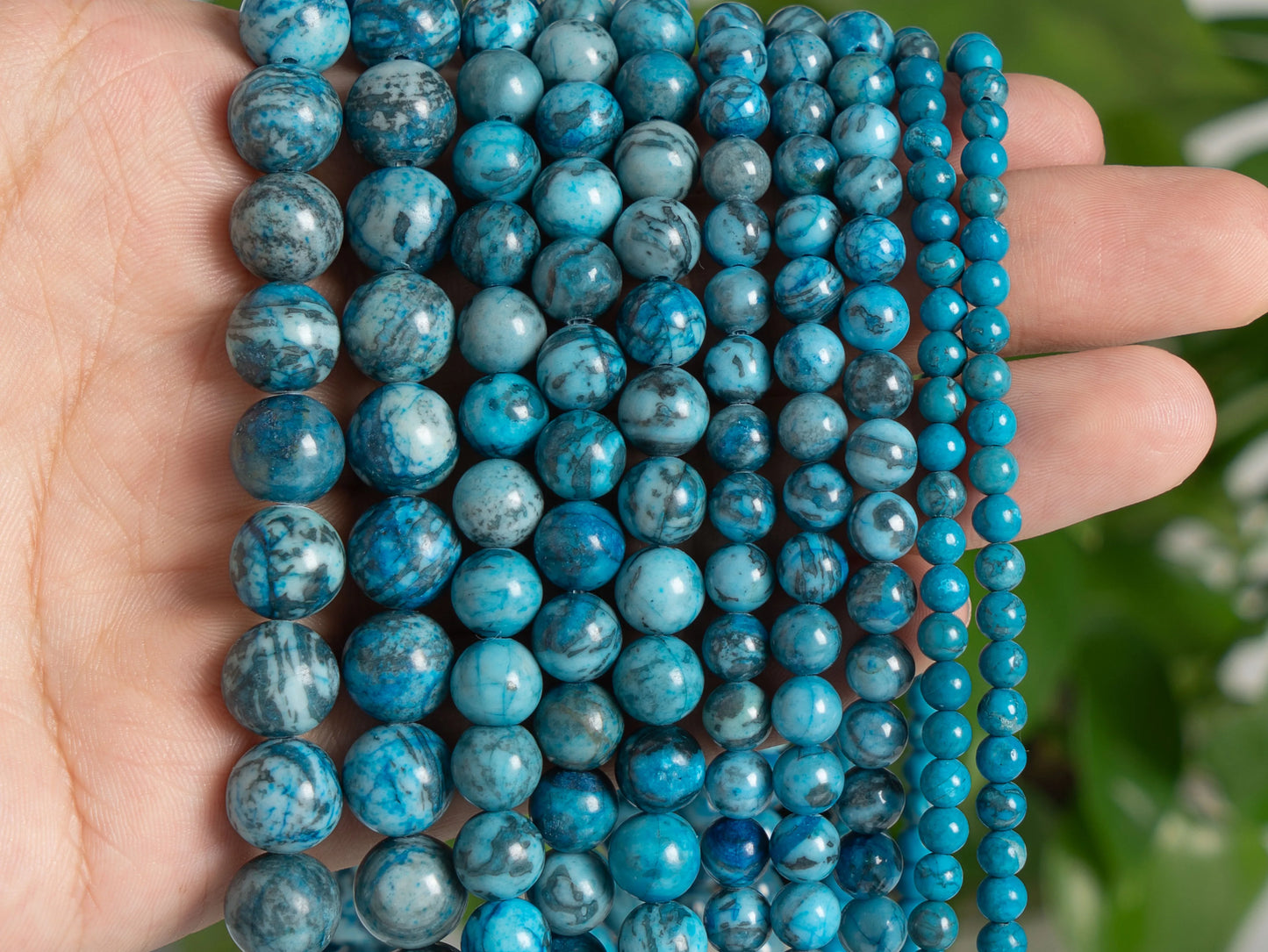 HQ Natural Blue Crazy Lace Jasper Bead Strand