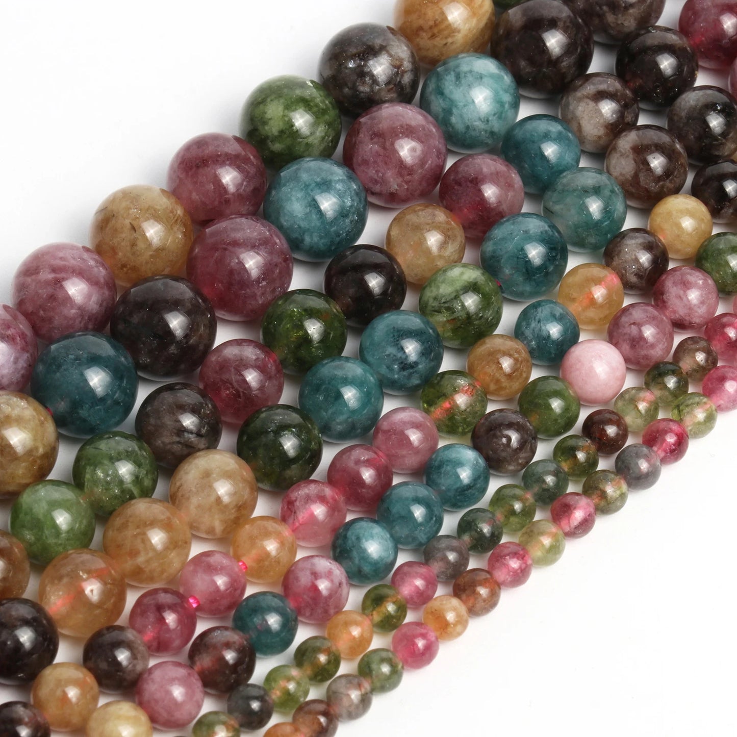 Multicolor Tourmaline Bead Strand (4/6/8/10mm)
