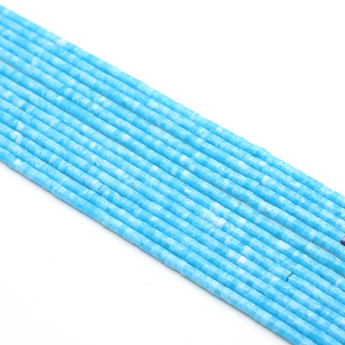 Natural Blue Agate Round Slice Round Coin Bead Strand
