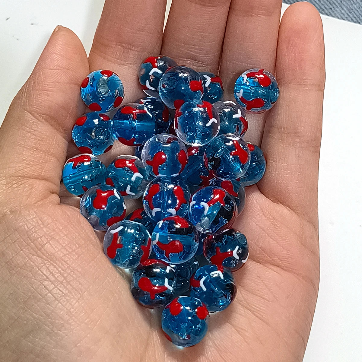 4pcs Czech Glass Fish Handcrafted Beads