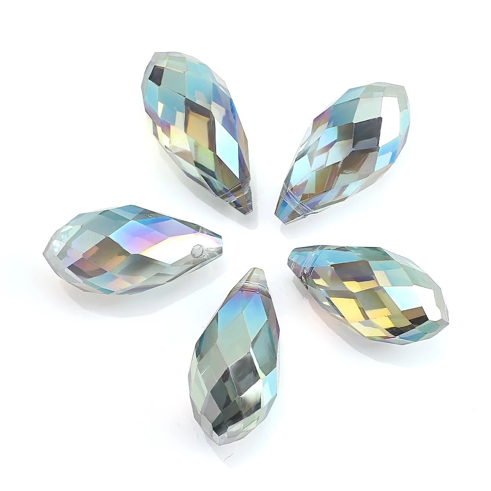 Clear AB Teardrop Glass Bead Strand