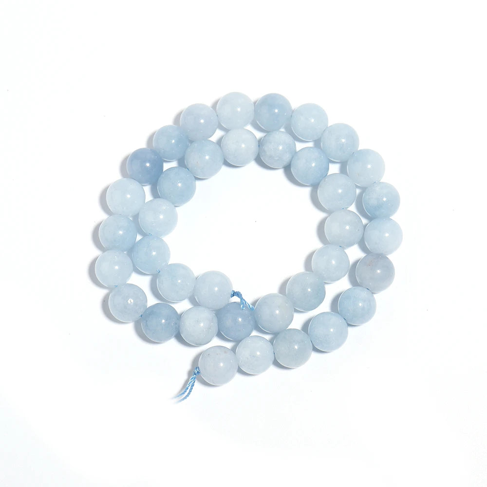 Natural Aquamarine Stone Bead Strand