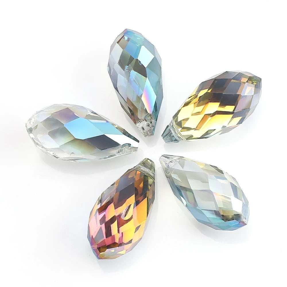 Clear AB Teardrop Glass Bead Strand