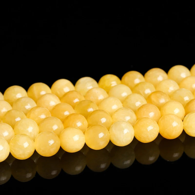 Natural Yellow Jade Bead Strand