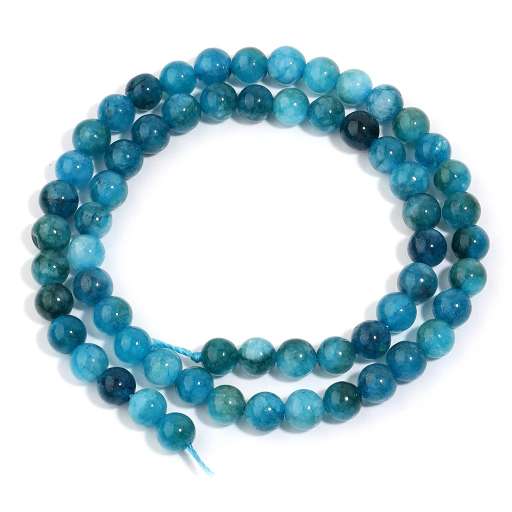 HQ Natural Blue Apatite Bead Strand (4/6/8/10/12mm)