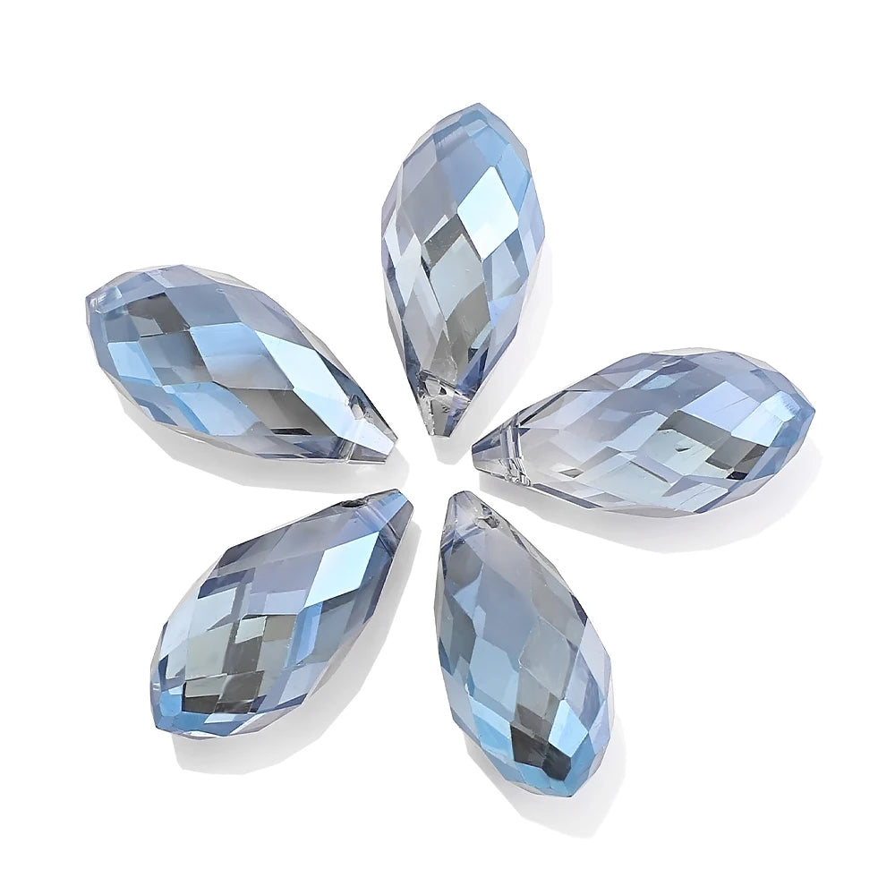 Clear AB Teardrop Glass Bead Strand