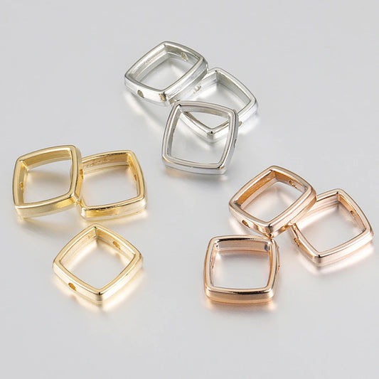 50Pcs Acrylic Square Frame Spacer Beads 14mm