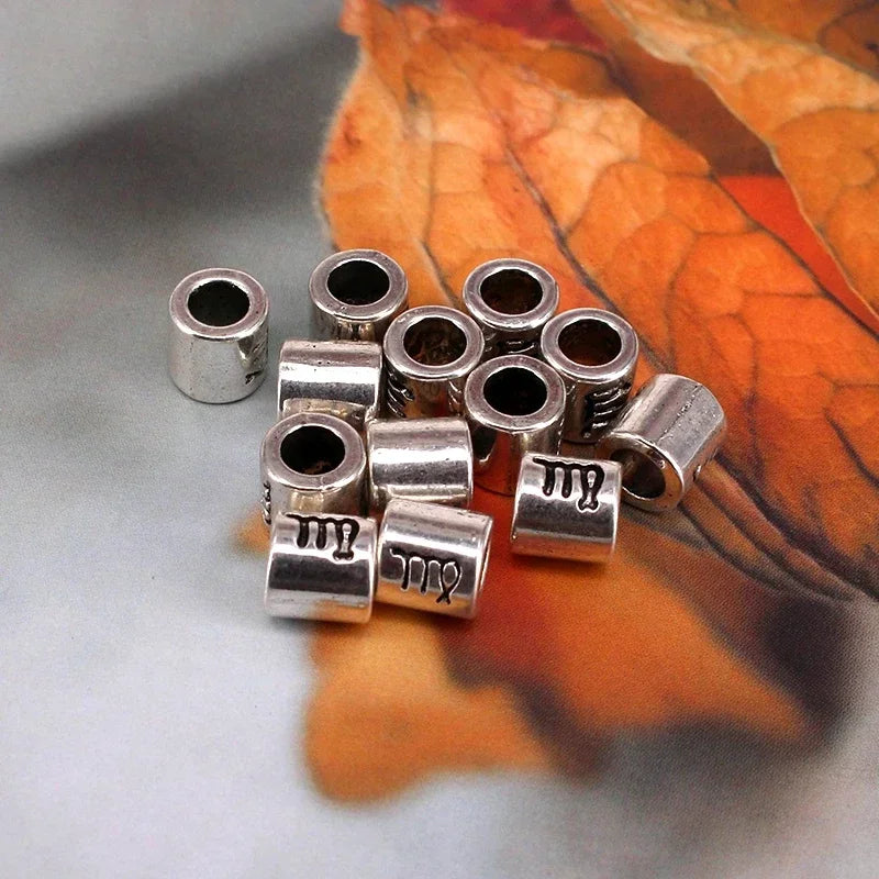 12pcs Steel Zodiac Spacer Beads 7.5x7.5mm