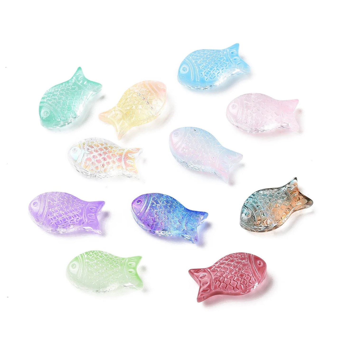 8x15mm Small Fish Handmade Glass Beads (20 pcs)