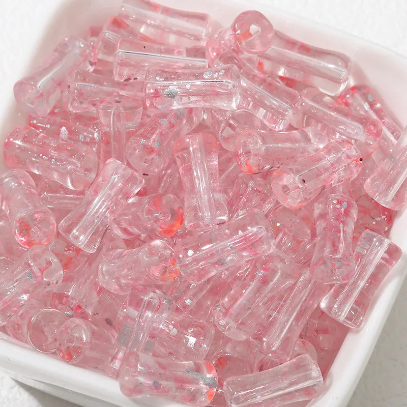 30PCS Glass Bamboo Joint Beads
