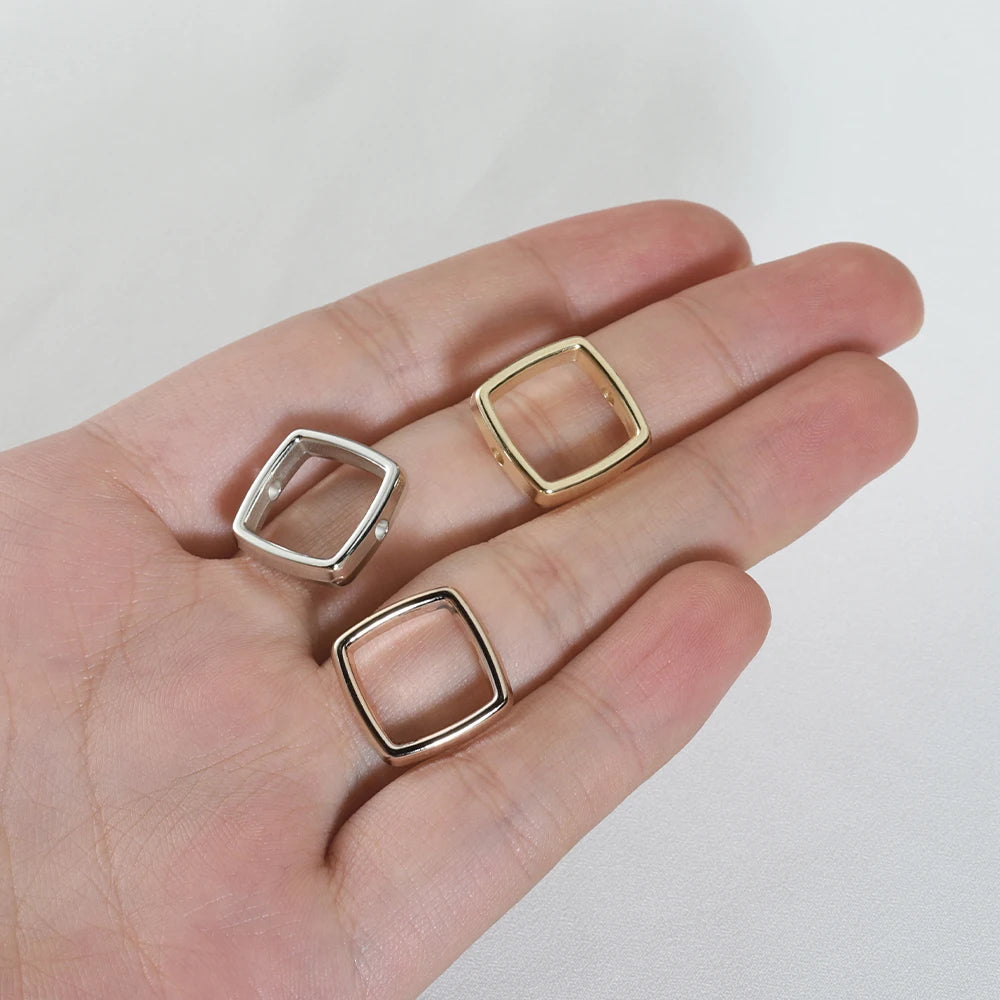 50Pcs Acrylic Square Frame Spacer Beads 14mm