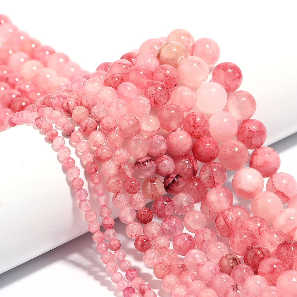Natural Pink Persian Jade Bead Strand