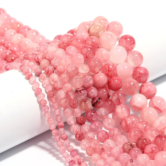 Natural Pink Persian Jade Bead Strand