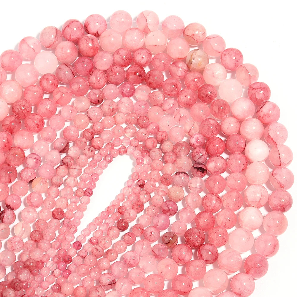 Natural Pink Persian Jade Bead Strand