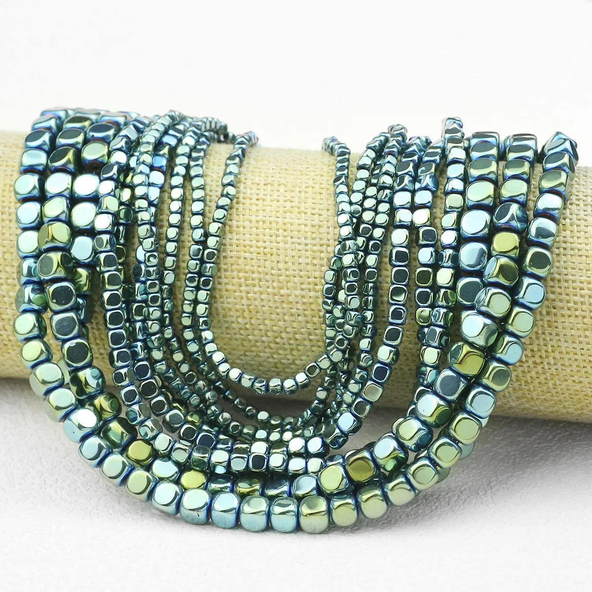 Green Hematite Cube Beads (2/3/4/6mm)