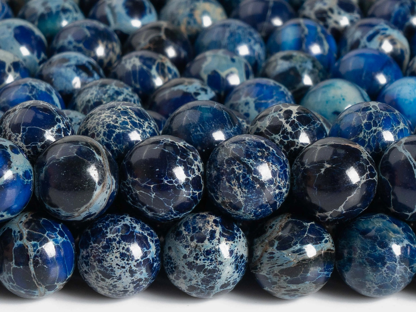 HQ Stormy Ocean Blue Sea Sediment Imperial Jasper (4/6/8/10/12mm)