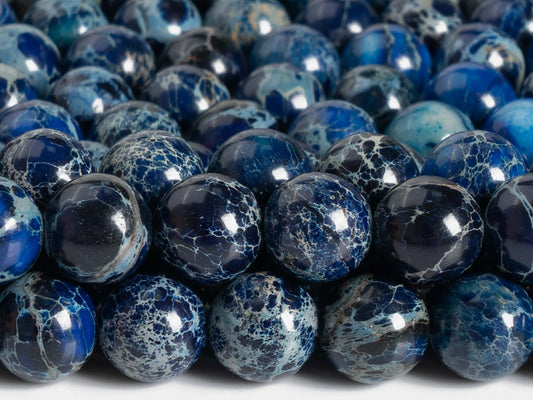 HQ Stormy Ocean Blue Sea Sediment Imperial Jasper (4/6/8/10/12mm)