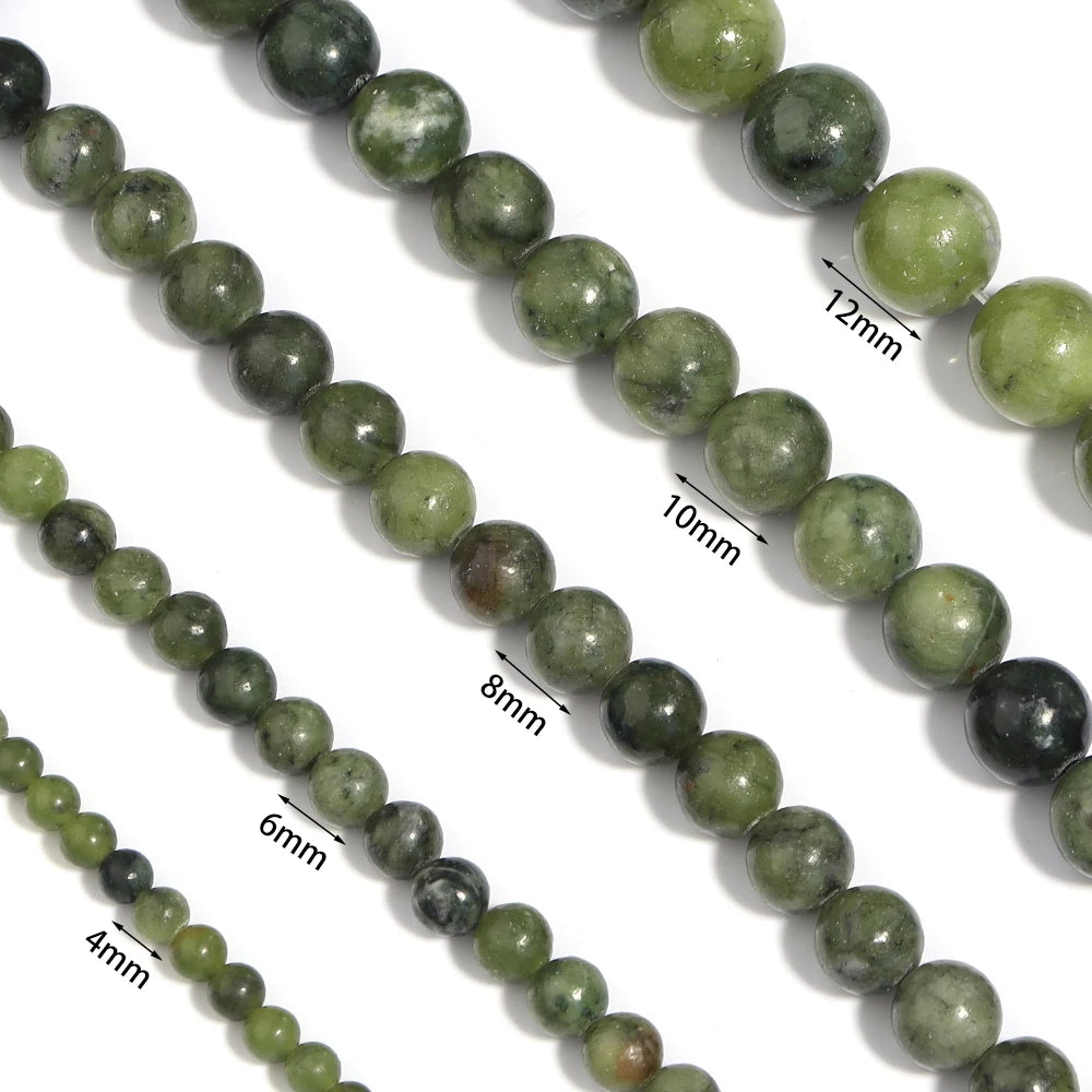 HQ Natural Deep Green Southern Jade Bead Strand (4/6/8/10/12mm)