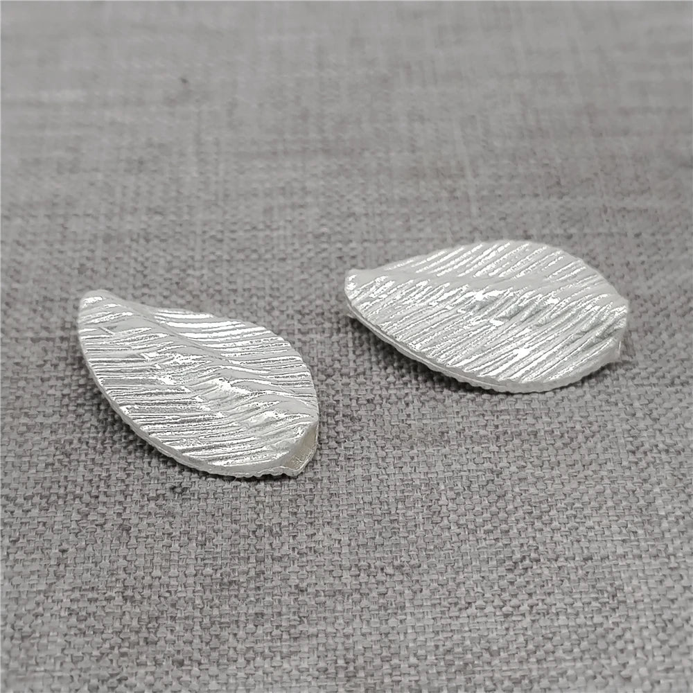 925 Sterling Silver Hammered Leaf Bead