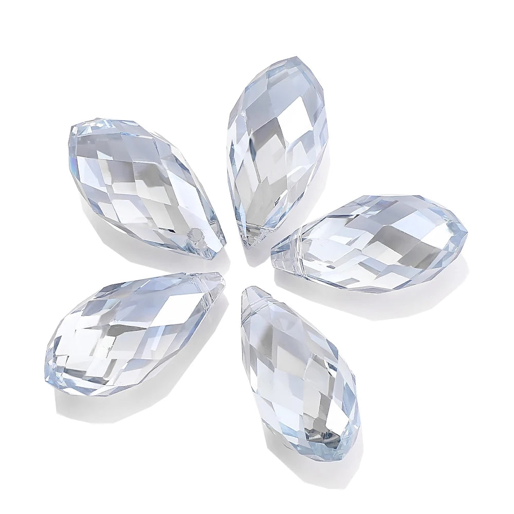 Clear AB Teardrop Glass Bead Strand