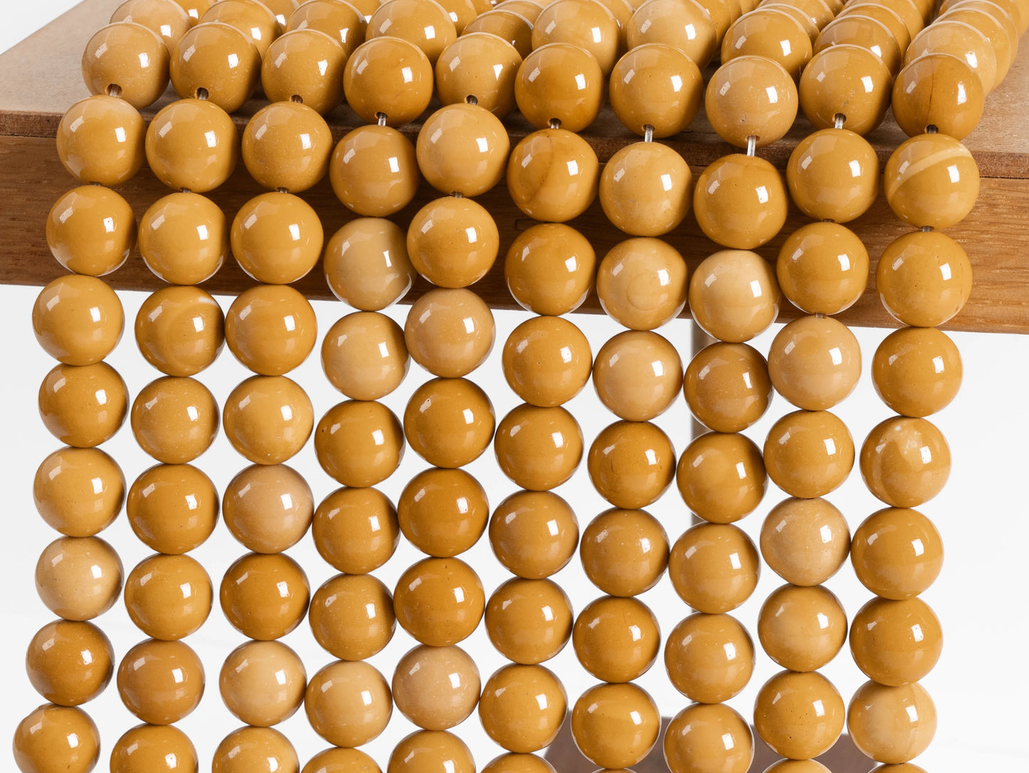 HQ Natural Yellow Mookaite Bead Strand