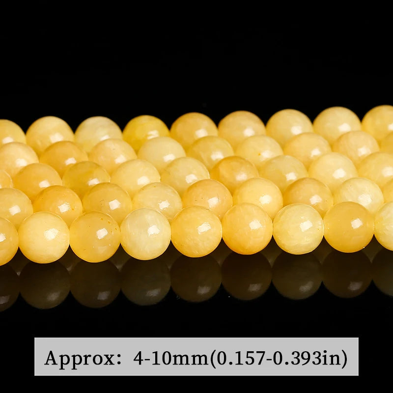 Natural Yellow Jade Bead Strand