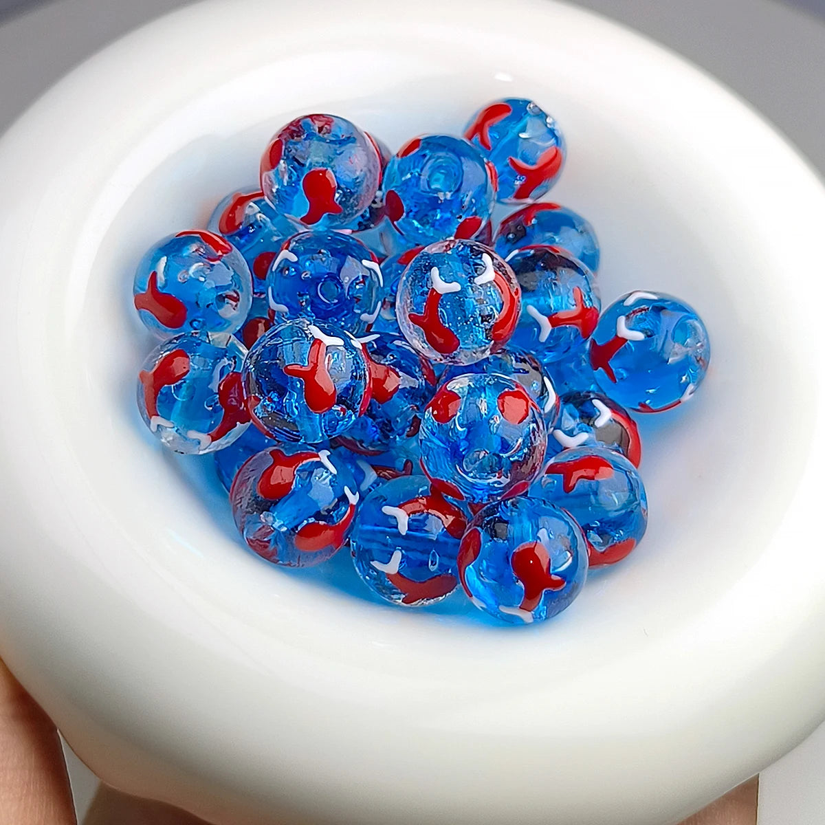4pcs Czech Glass Fish Handcrafted Beads