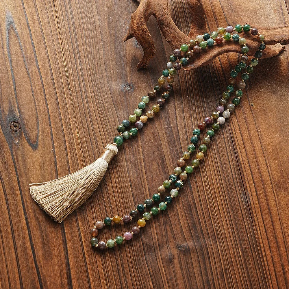 Indian Onyx 108 Bead Mala Necklace