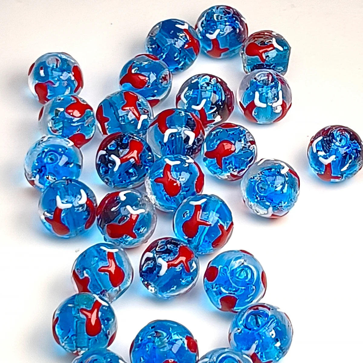 4pcs Czech Glass Fish Handcrafted Beads