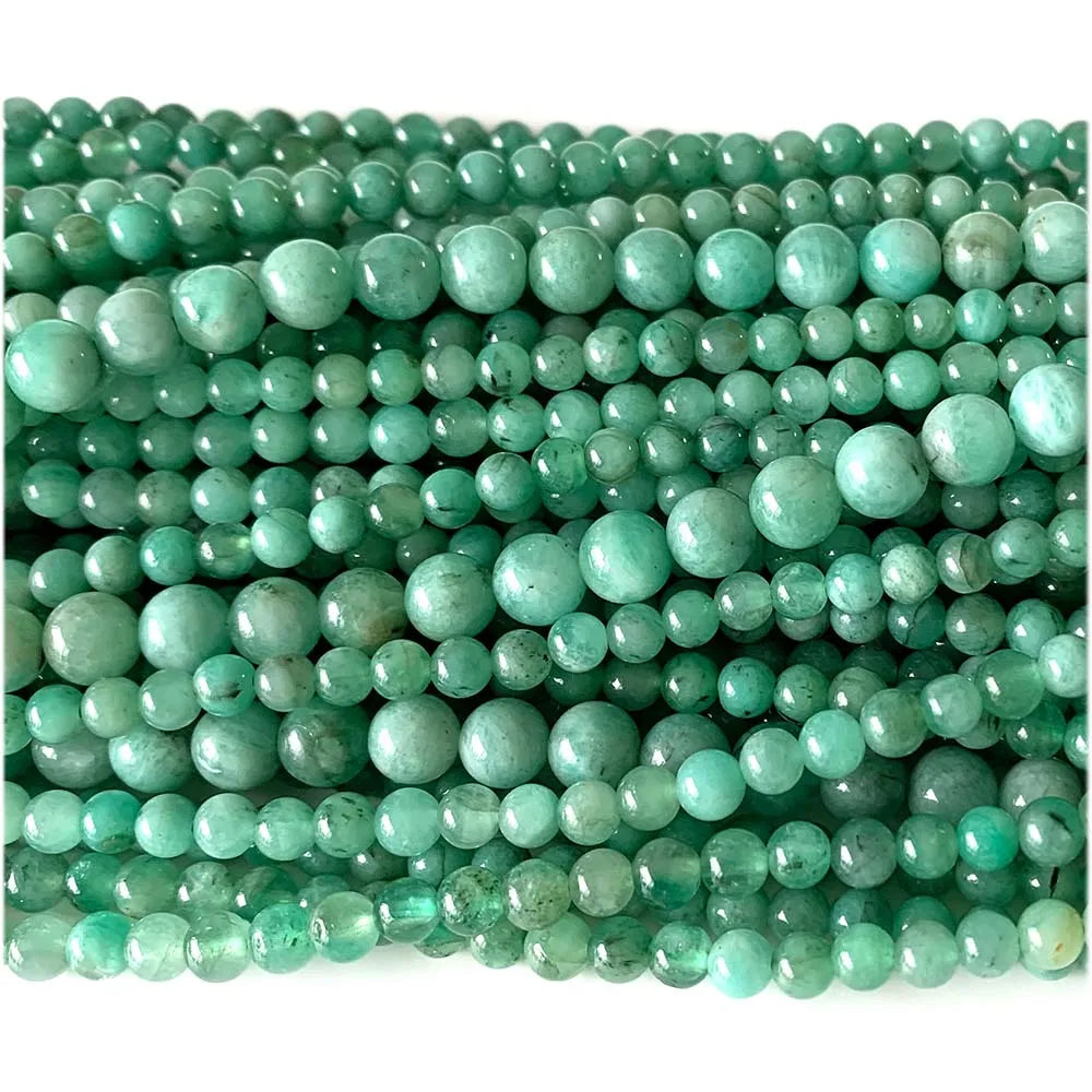 Natural Green Emerald Round Bead Strand