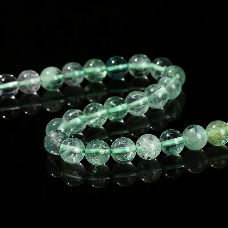Natural Green Fluorite Stone Bead Strand
