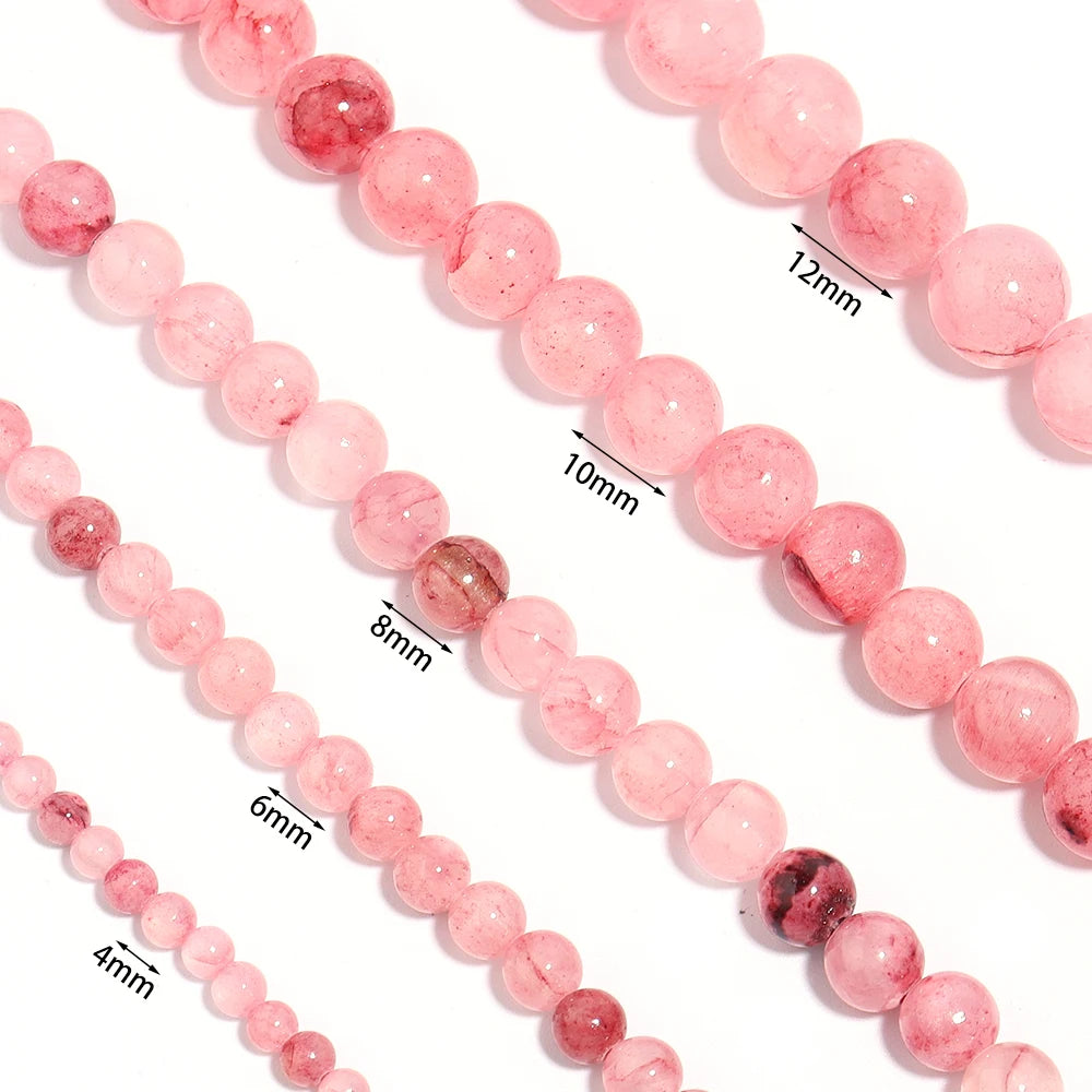 Natural Pink Persian Jade Bead Strand