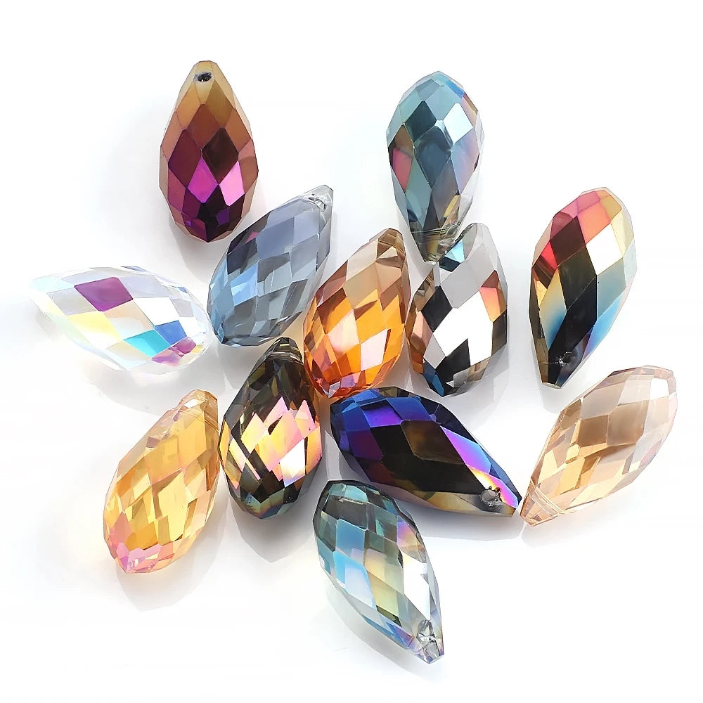 Clear AB Teardrop Glass Bead Strand