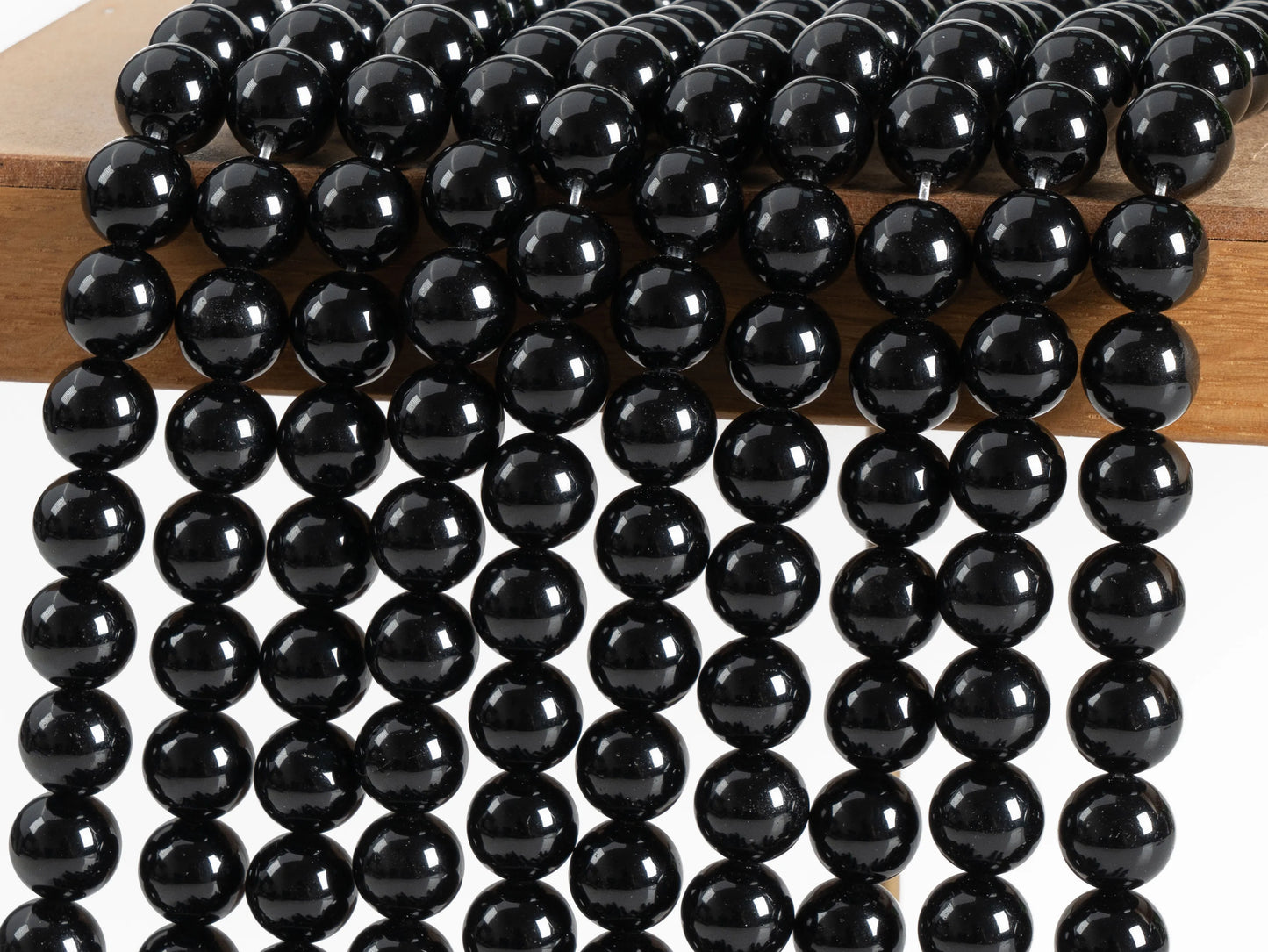 HQ Black Obsidian Bead Strand