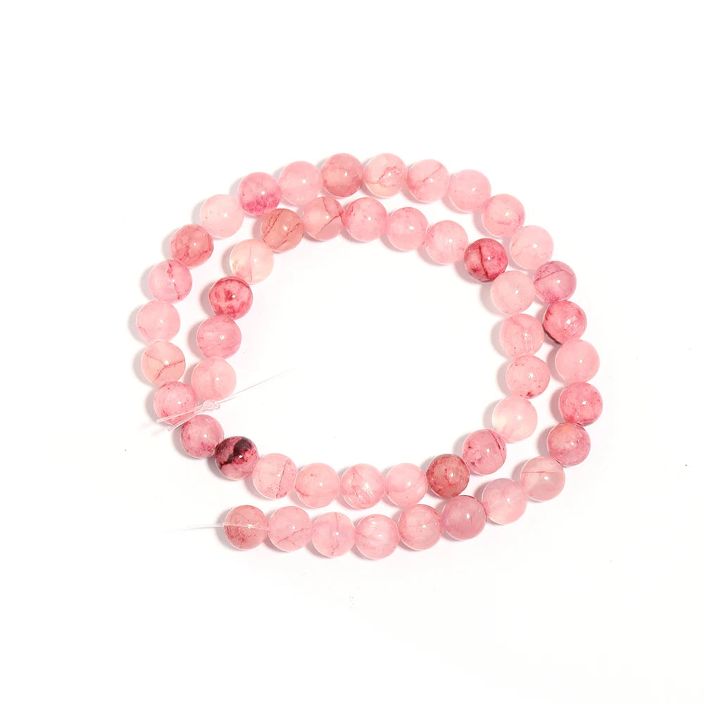 Natural Pink Persian Jade Bead Strand