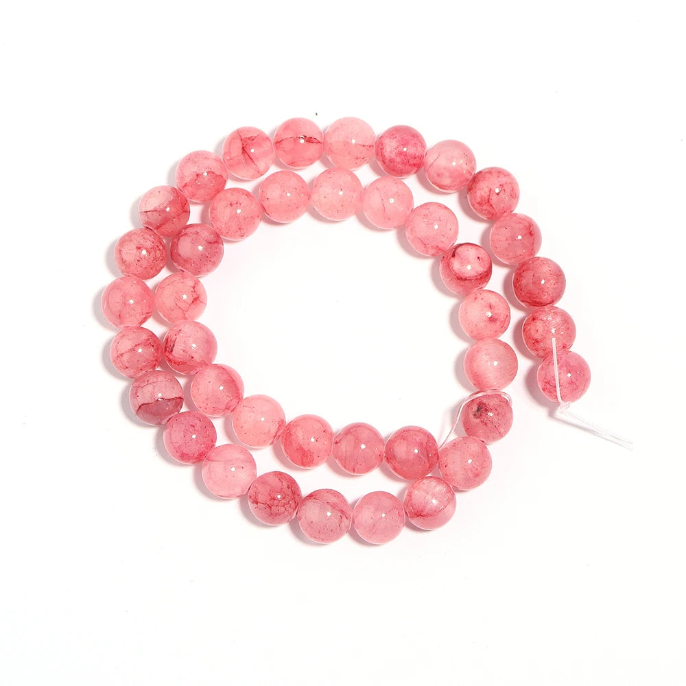 Natural Pink Persian Jade Bead Strand