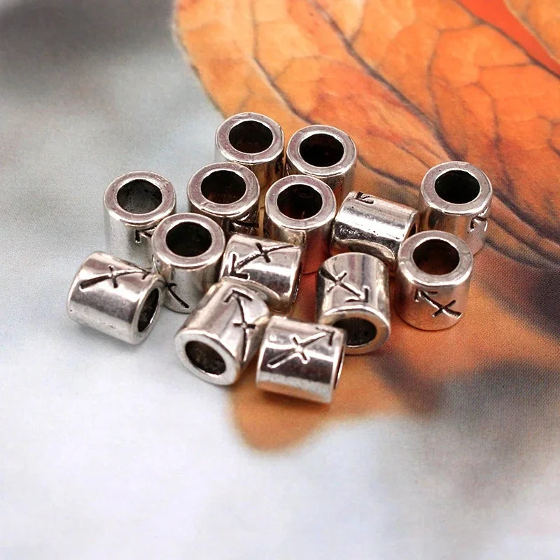 12pcs Steel Zodiac Spacer Beads 7.5x7.5mm
