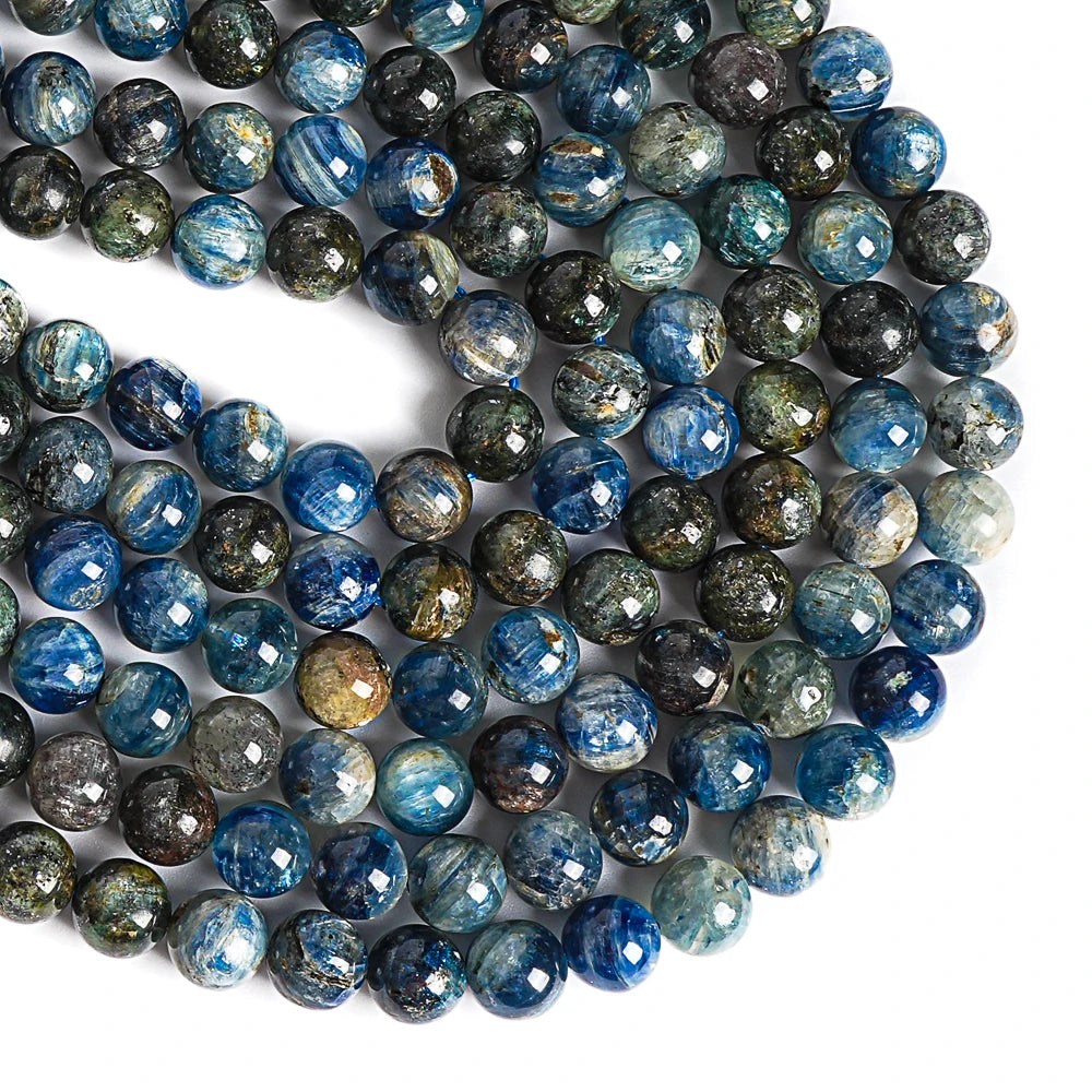 HQ Natural Deep Green Blue Kyanite Bead Strand (5-12mm)