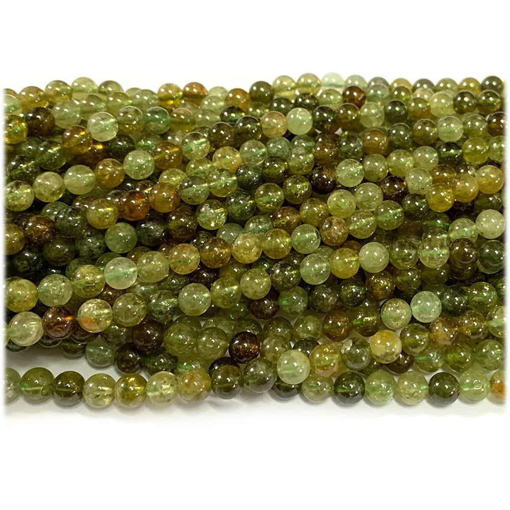 Natural Tsavorite Green Garnet Round Bead Strand