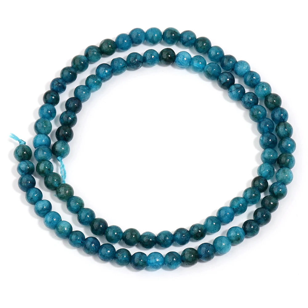 Natural Blue Apatite Bead Strand