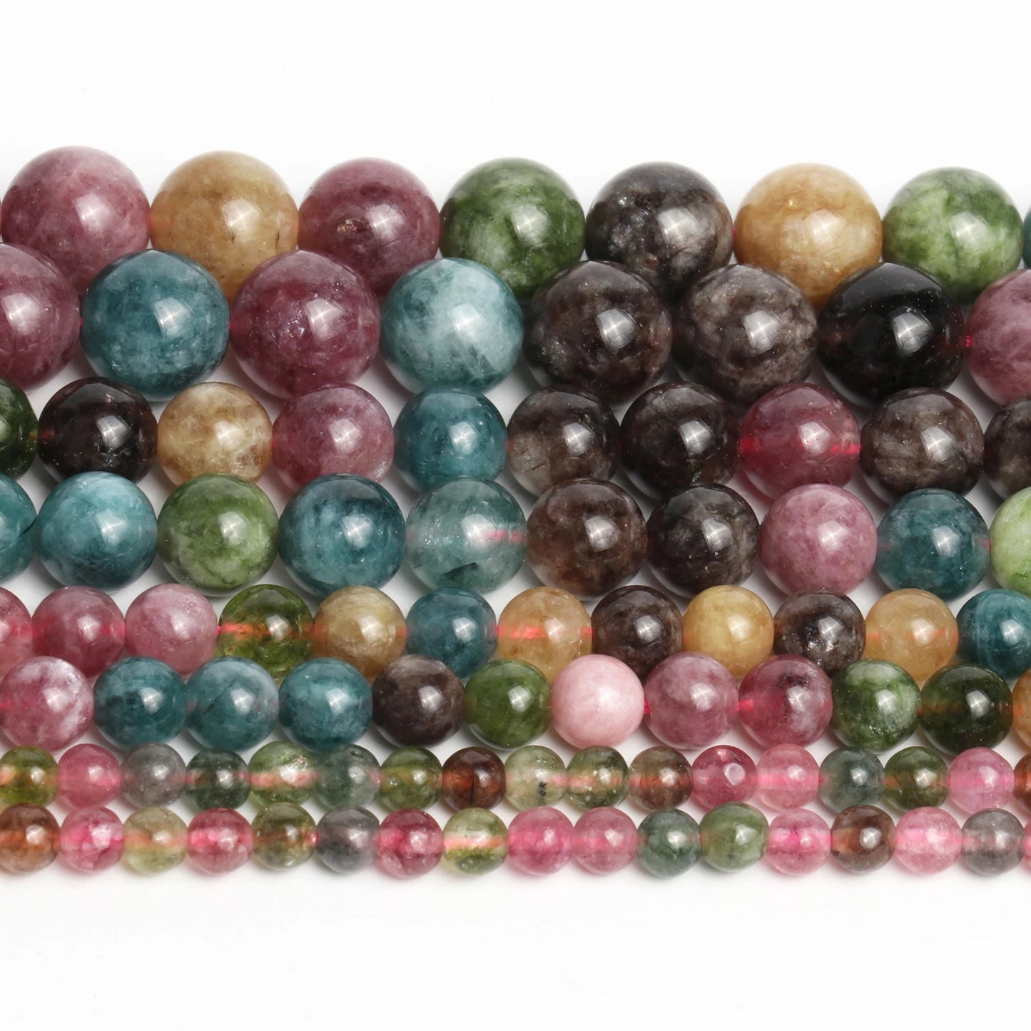 Multicolor Tourmaline Bead Strand (4/6/8/10mm)