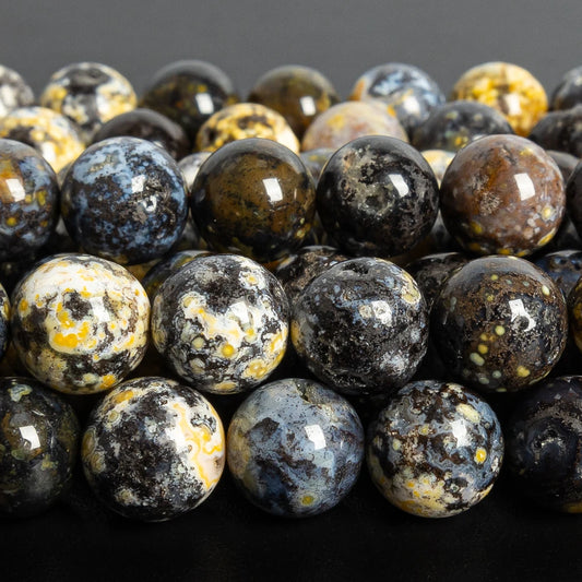 HQ Natural Blue Ocean Agate Bead Strand (4/6/8/10mm)