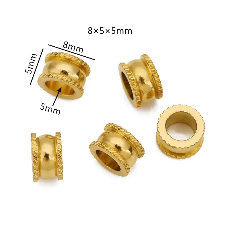 20pcs 8mm Stainless Steel Spacer Beads