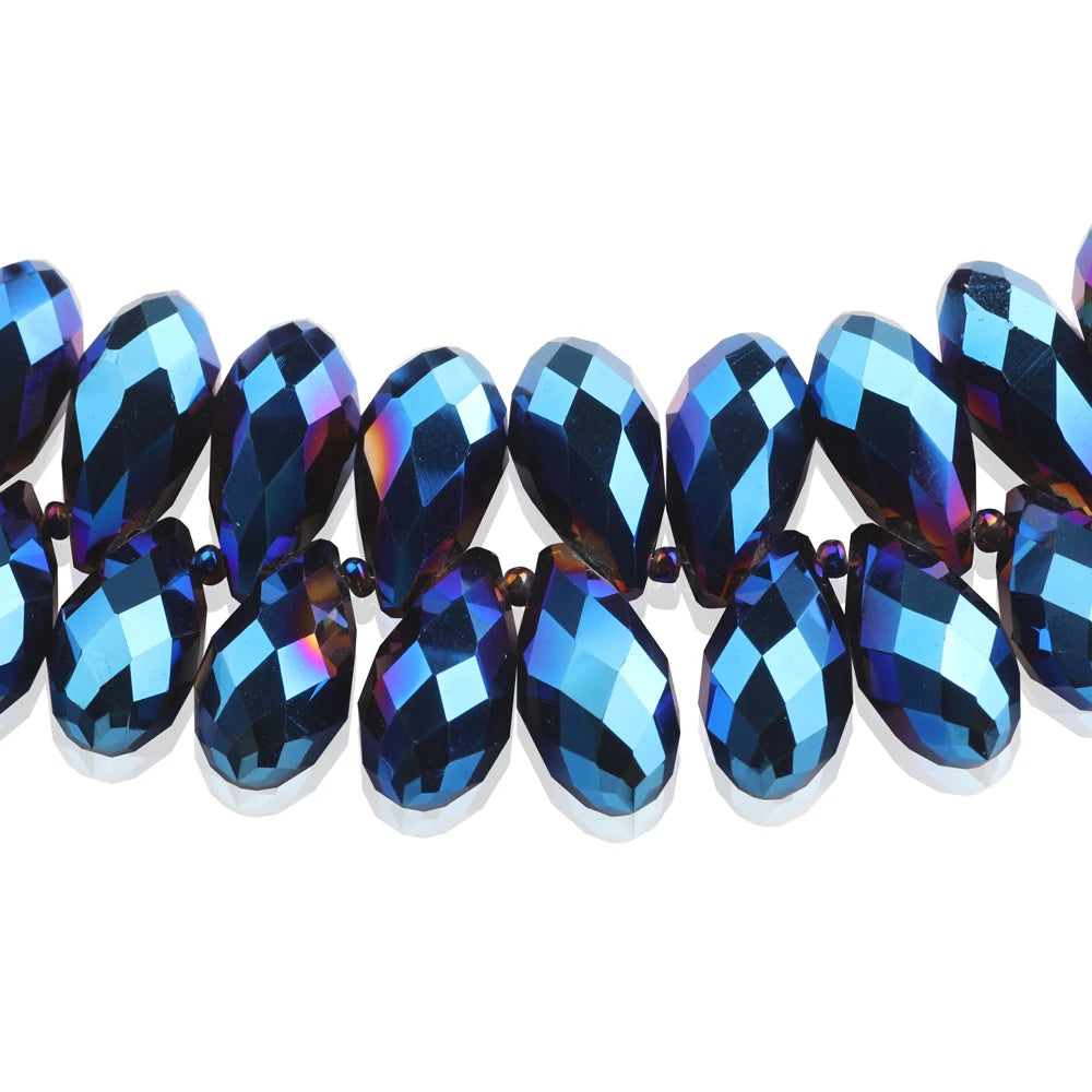 Clear AB Teardrop Glass Bead Strand